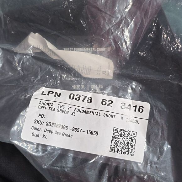 390 NWT The Fundamental Short II Lined 7in Deep Sea Green Size XL - Picture 7 of 7